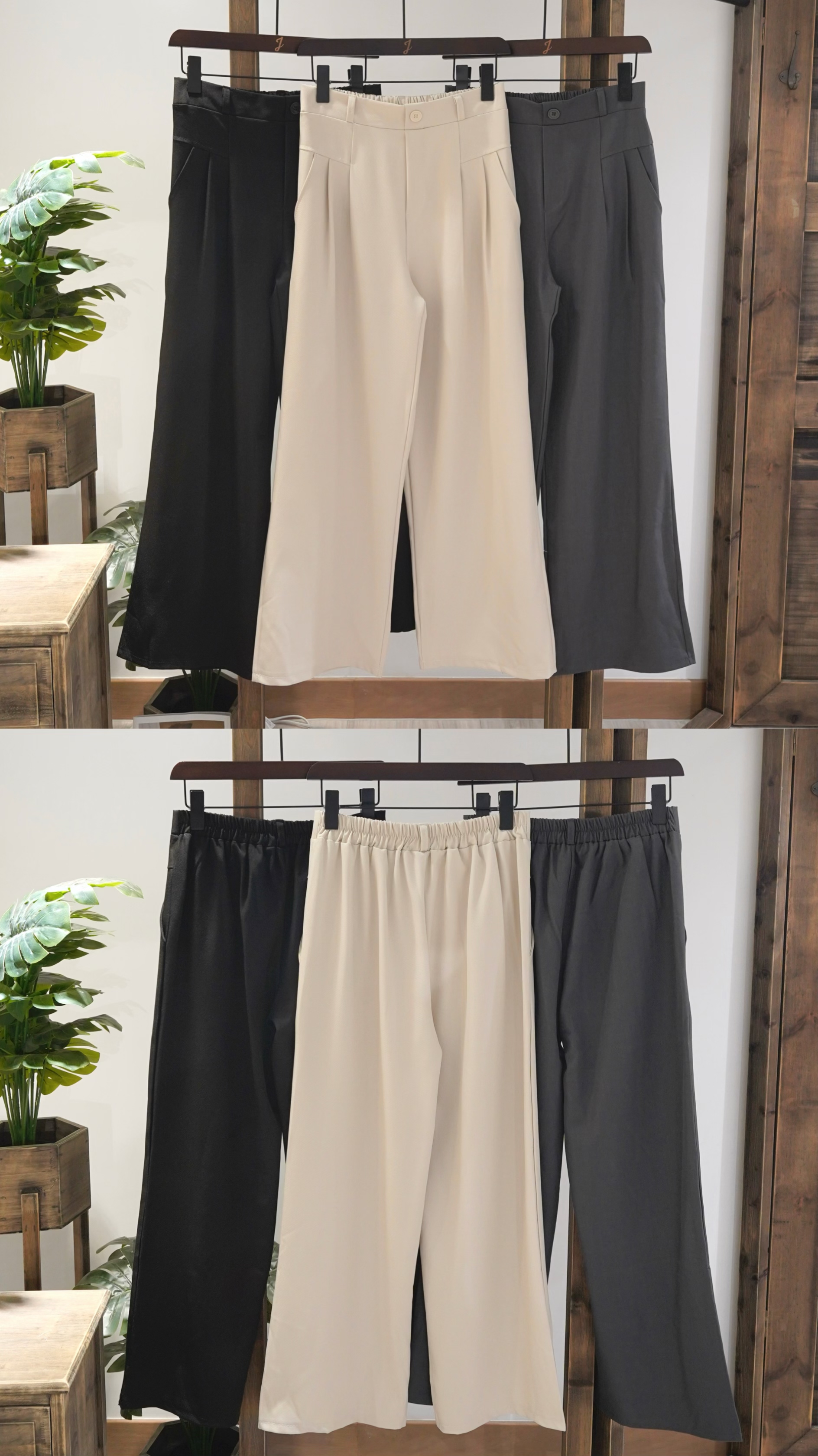 基本款輕便西褲(KR)[杏色]371070