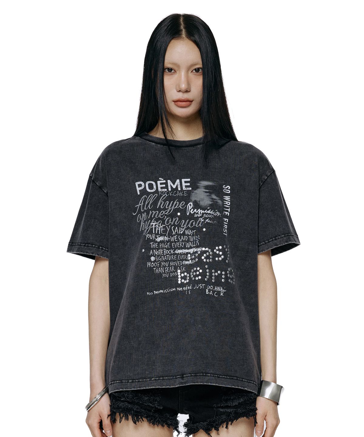 🇰🇷訂購｜ROCKCAKE 26SS｜Poeme Hotfix Printed Top  