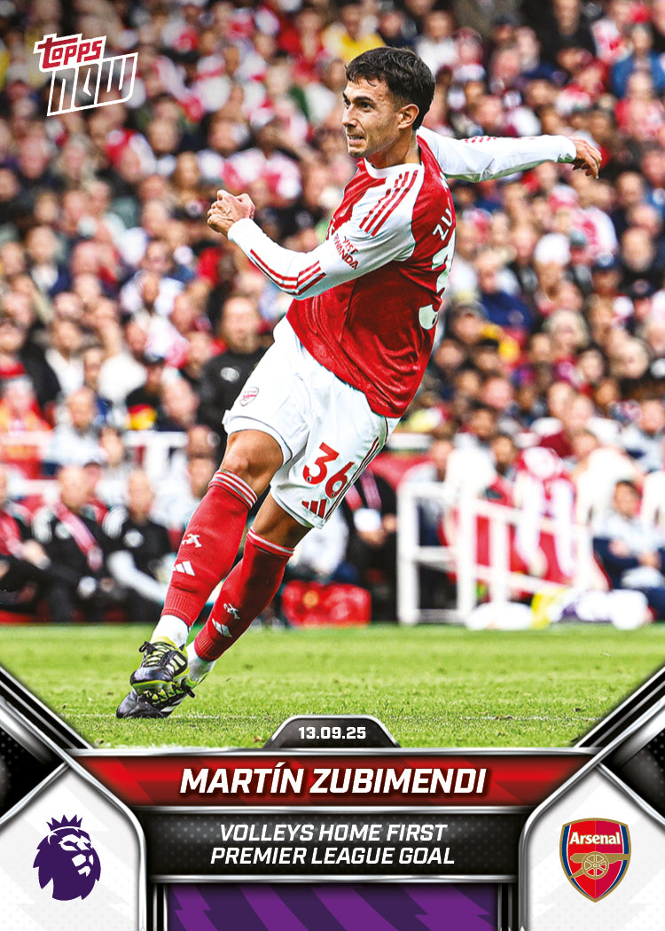 Martín Zubimendi - 2025/26 Premier League Topps NOW #17 阿仙奴紀念卡｜PR 719