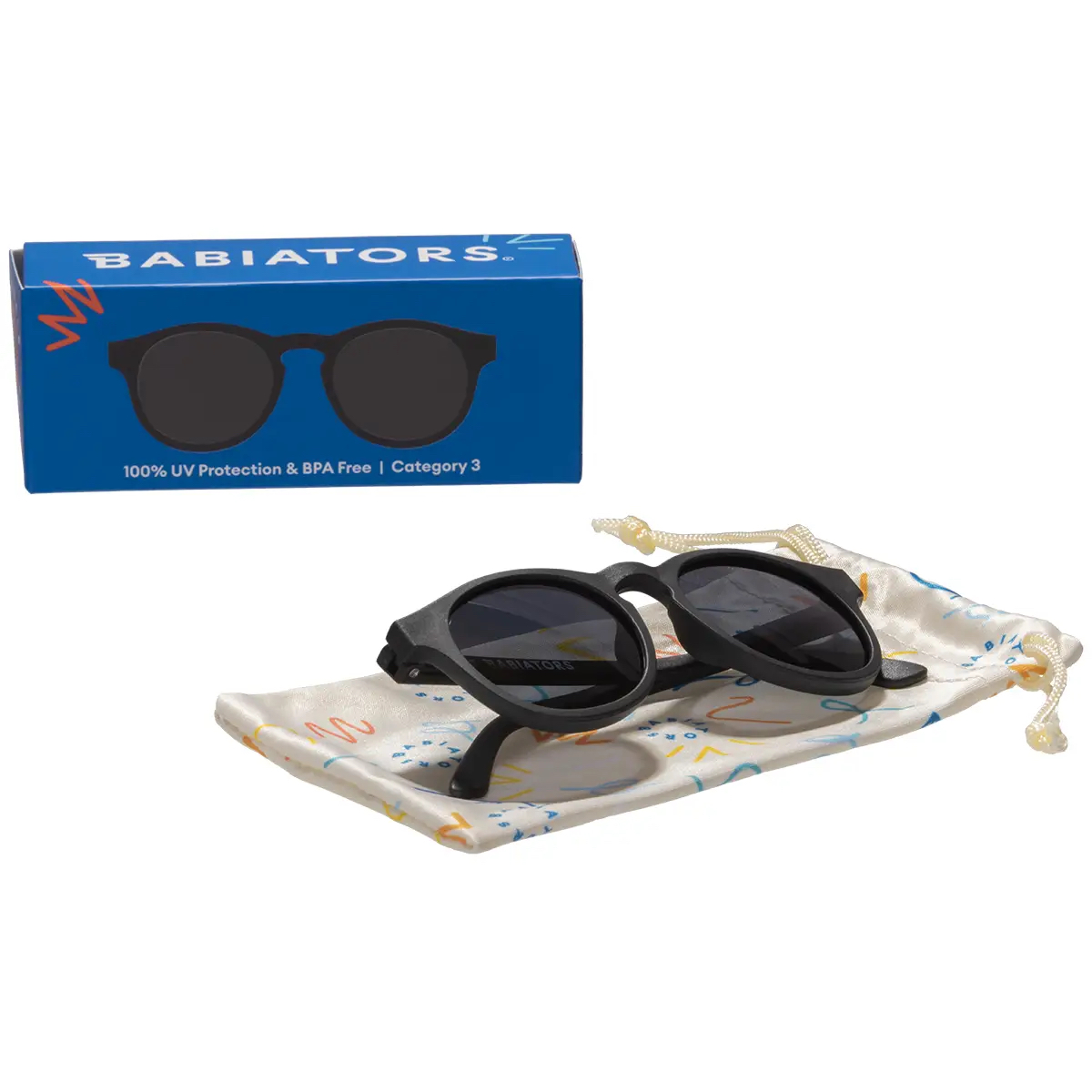 Jet Black Keyhole Kids and Baby Sunglasses