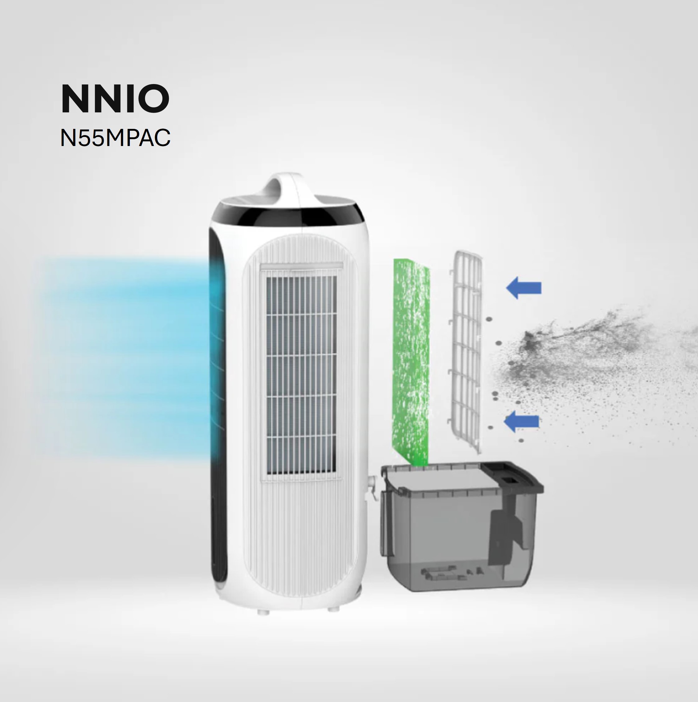 AIRPRO Multi-Purpose Air Cooler with Remote Control, 3 Speed, HEPA-13 Filtration, 5.5L Water Tank (N55MPAC)