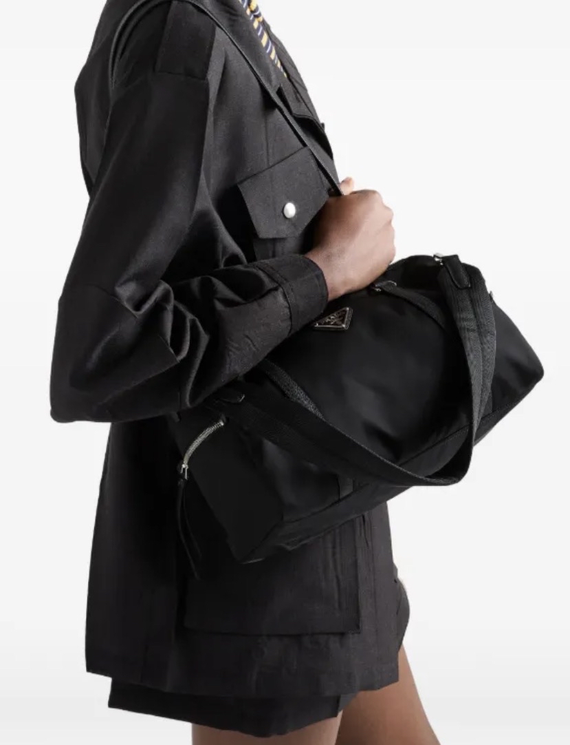 Prada large Re-Nylon and Saffiano leather duffel bag