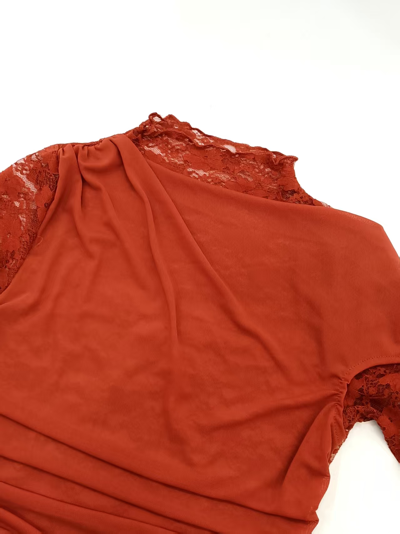 Ruched Lace Top M253