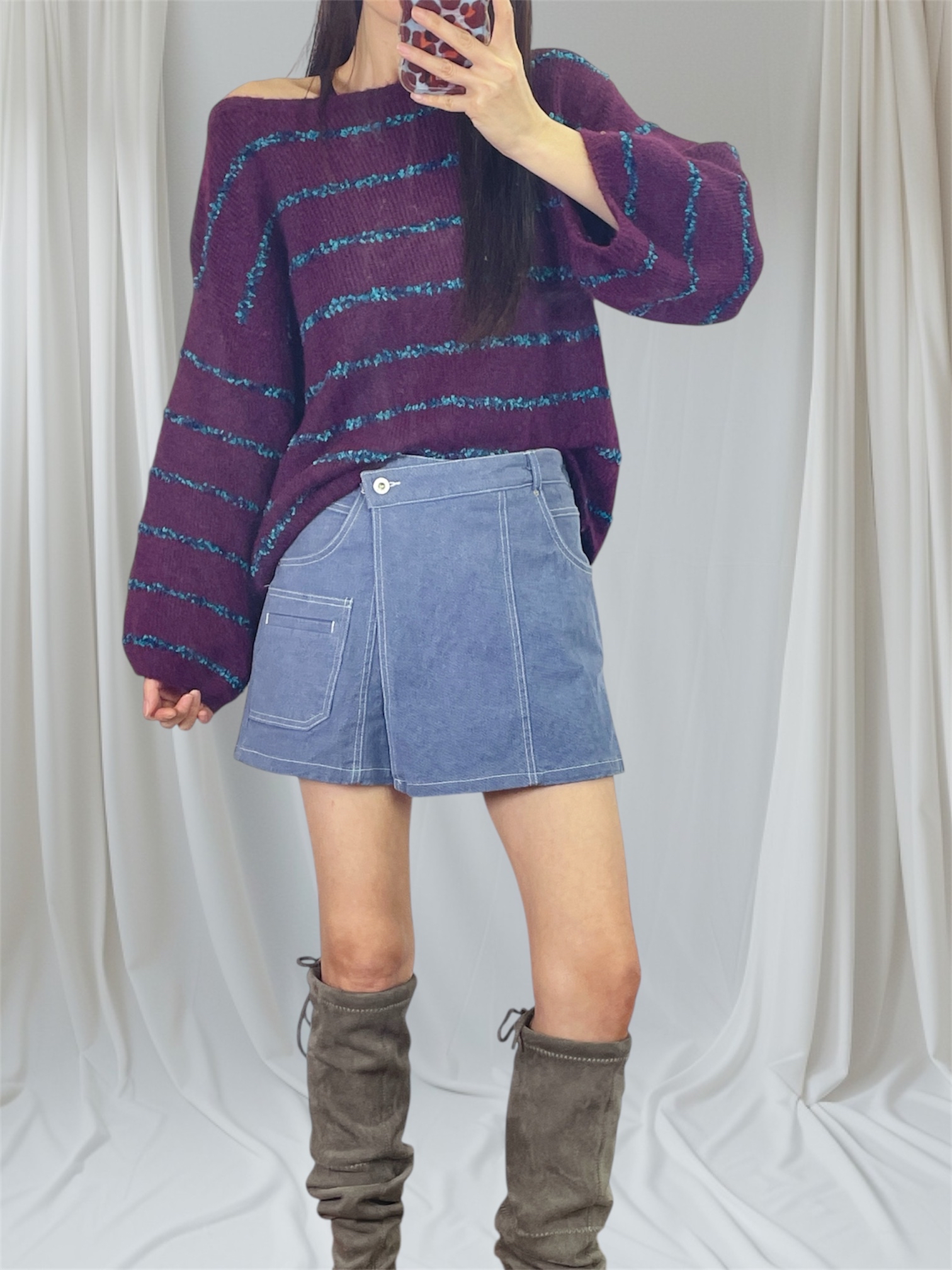 K5533 間線鬆身針織top