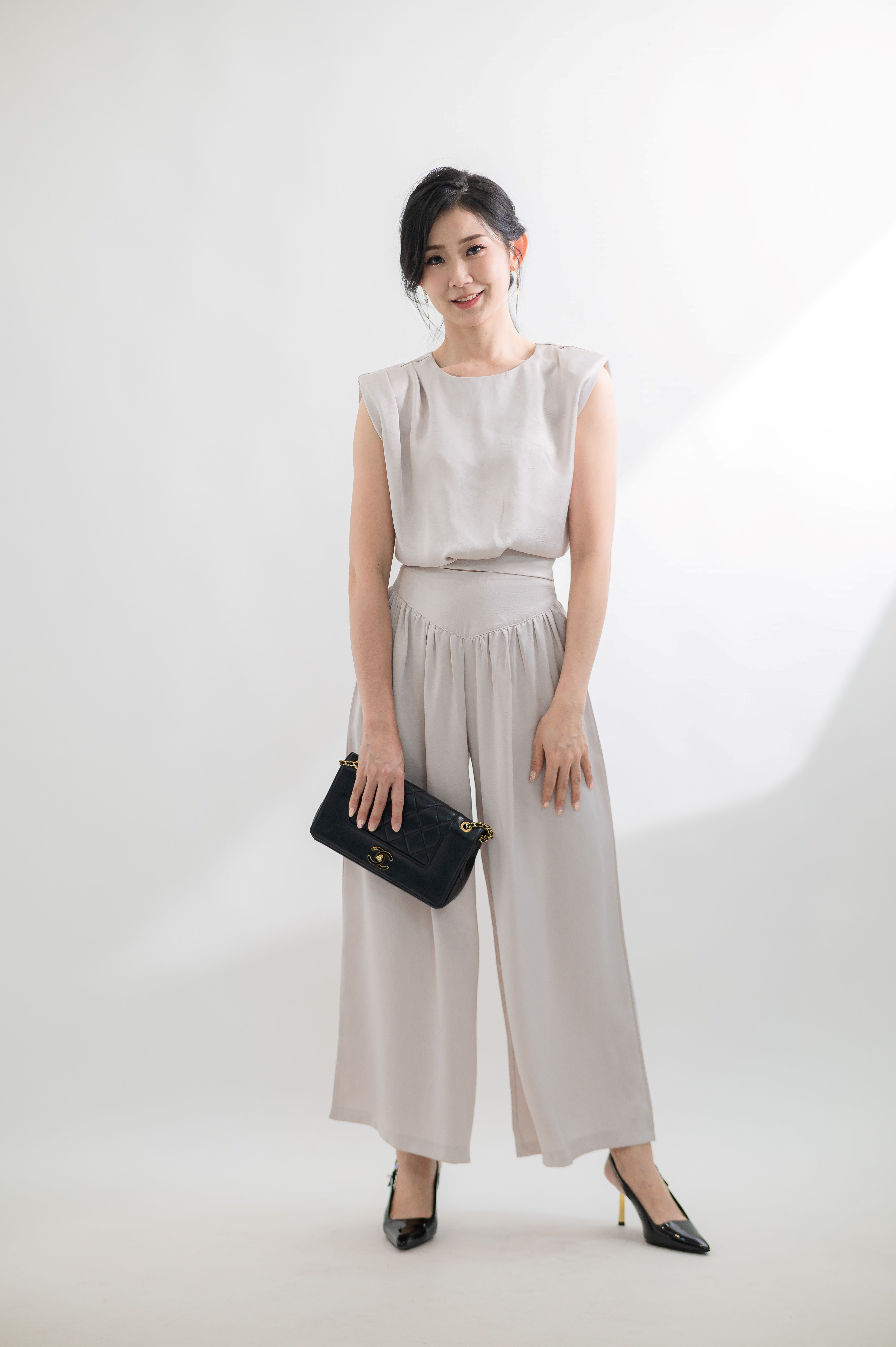 5113  Edith Dark Pattern Chiffon Set wear