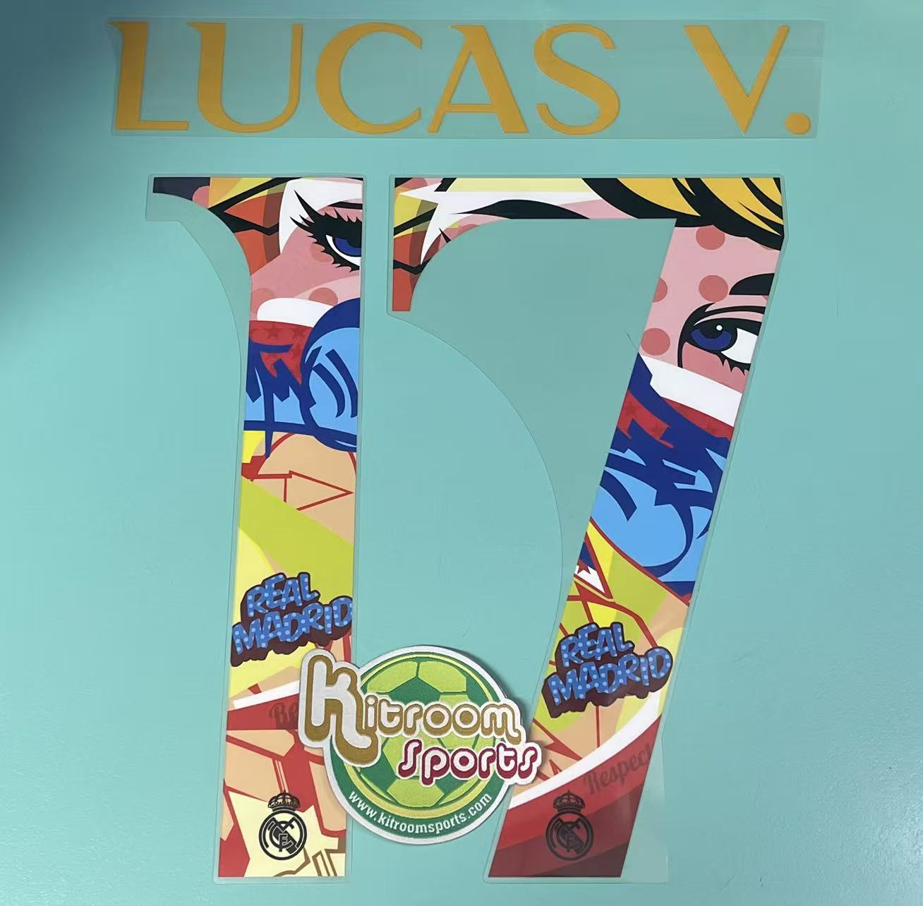 2023-24 Real Madrid Away US Tour Nameset #17 LUCAS V.