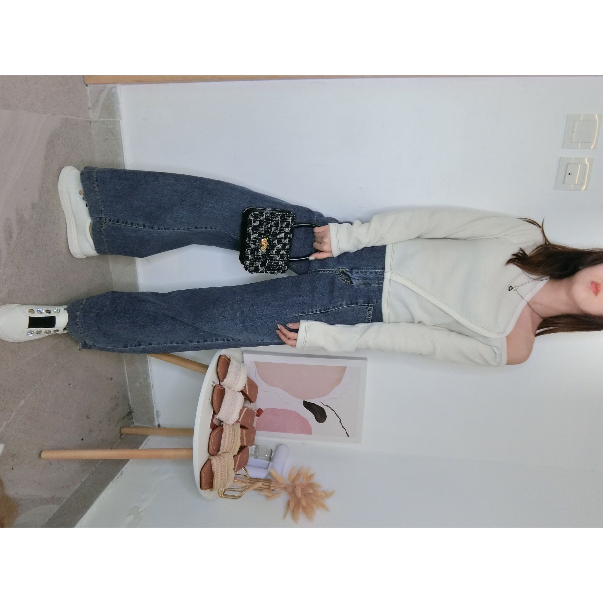 絨布面單肩Top (4色）