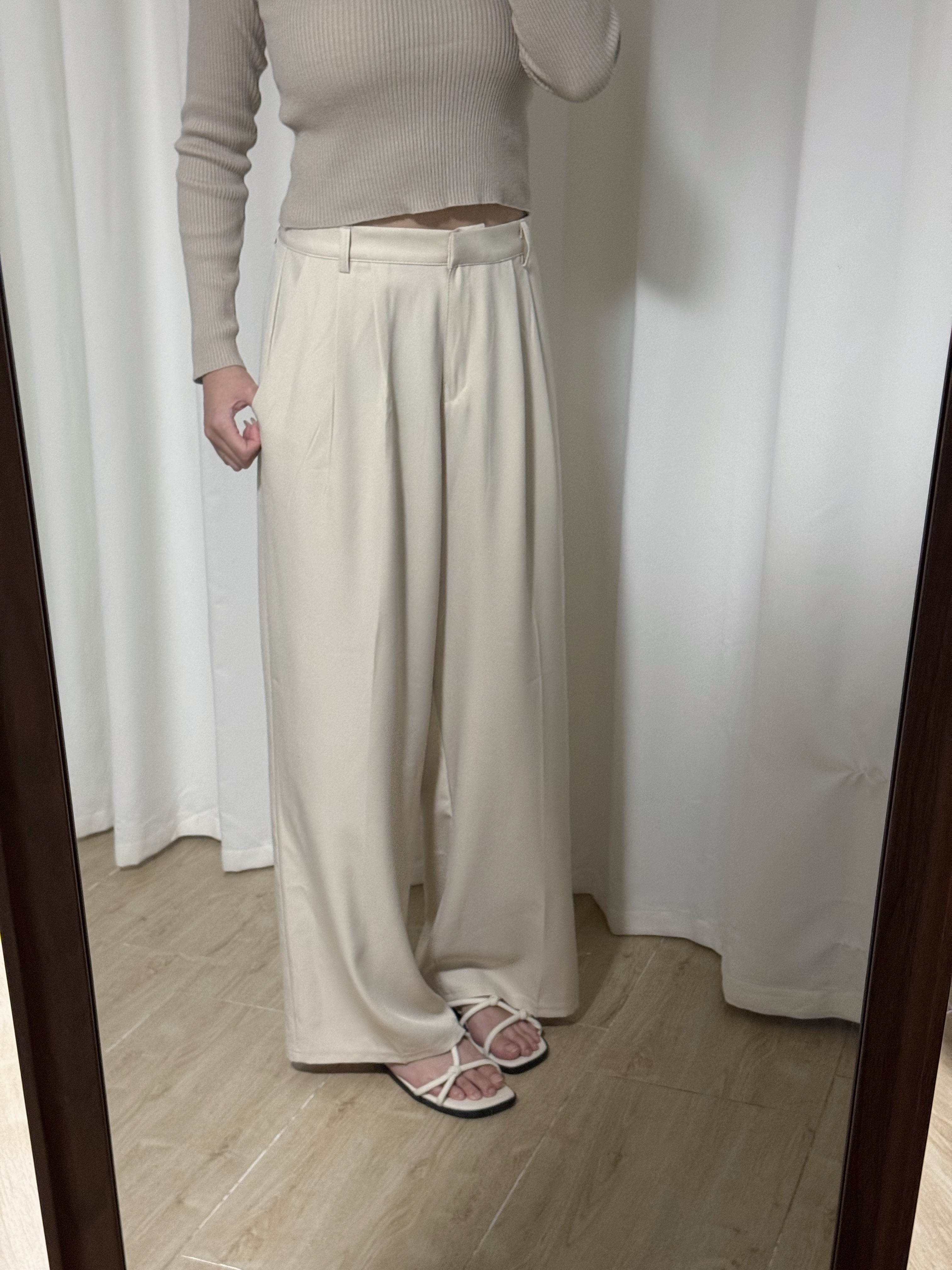 [2 VER.][四季可穿!]滑滑垂感西裝長褲(四色入/五個尺碼/兩個長度)