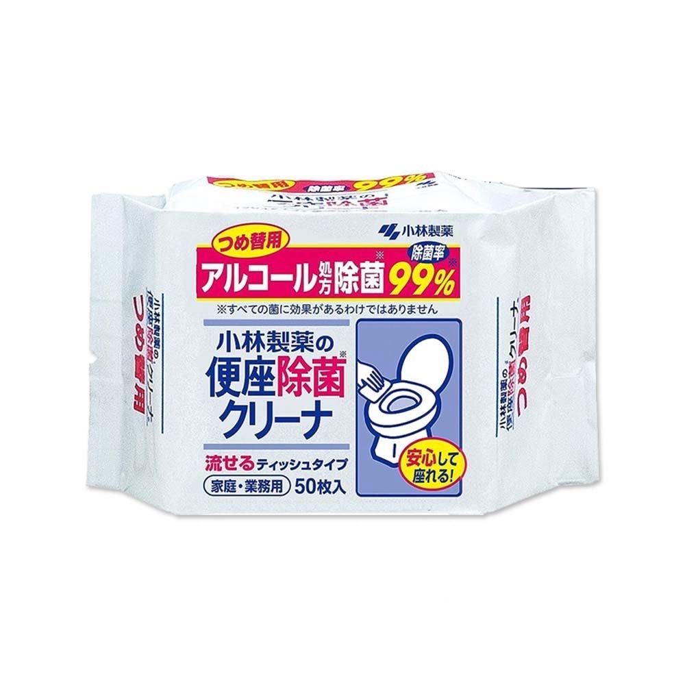 【補充裝】馬桶便座除菌濕紙巾  - 50片 #可放入廁中沖走