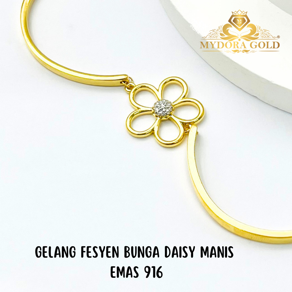 MYDORA Gelang Fesyen Bunga Daisy Manis l EMAS 916/22K