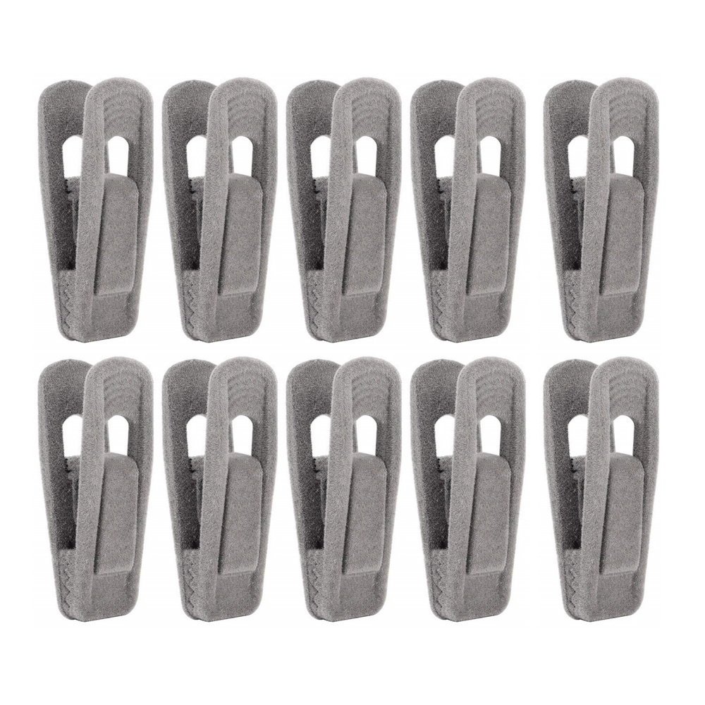 10x 植絨衣服夾子 灰色 UB0241