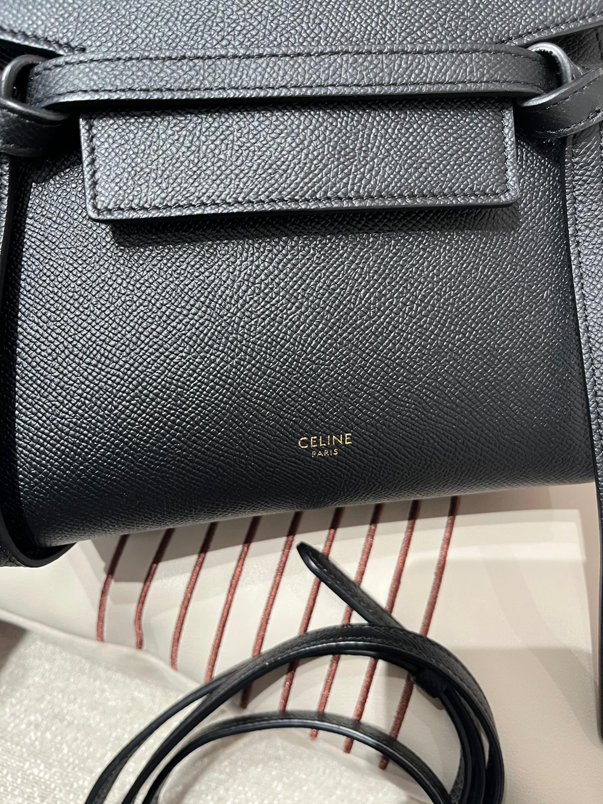 Celine nano belt bag black 黑色牛皮 100%Authentic, 99%New ✅收據✅Dust bag