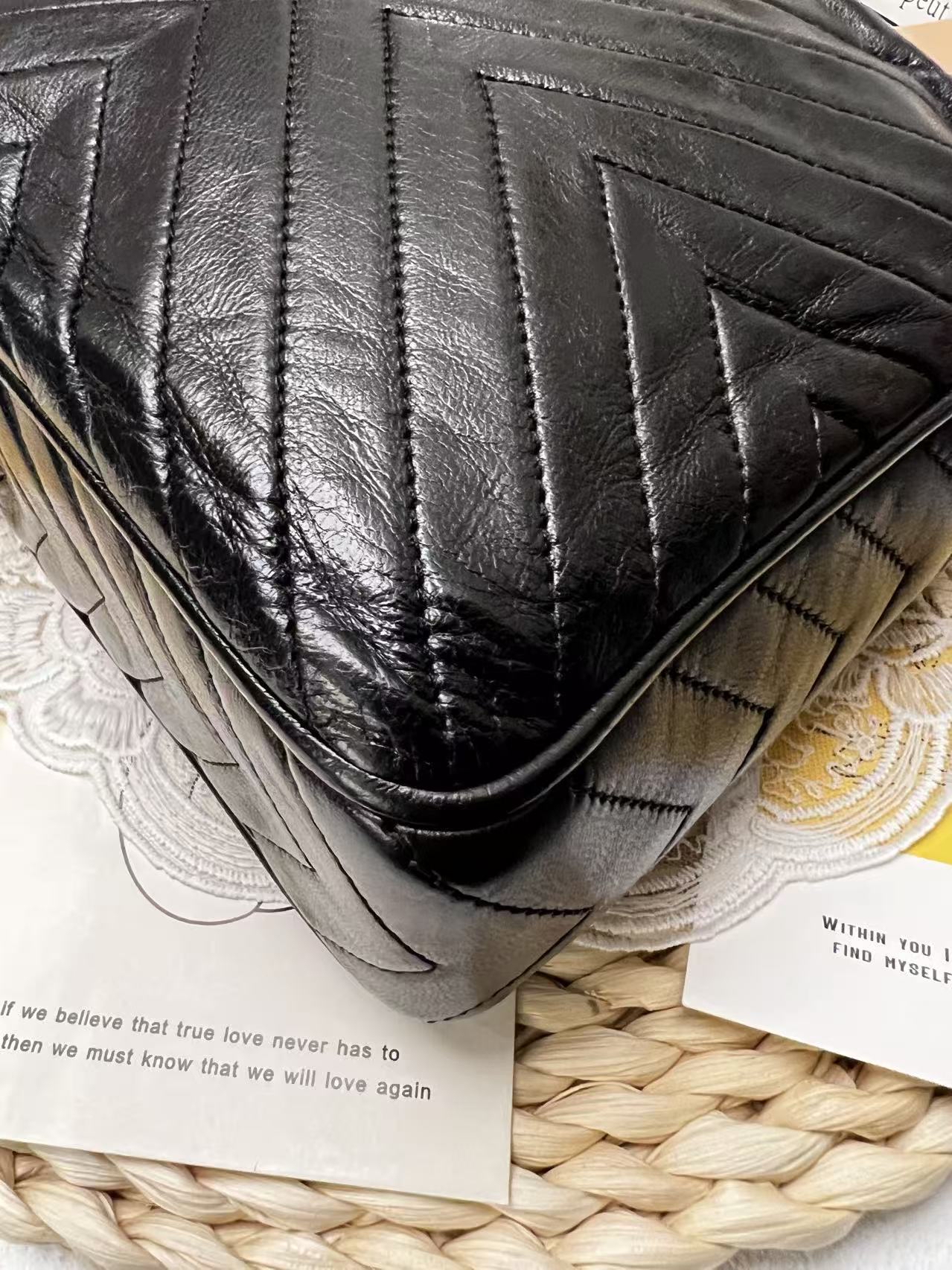 Chanel Vintage Chevron Fringe Camera Bag