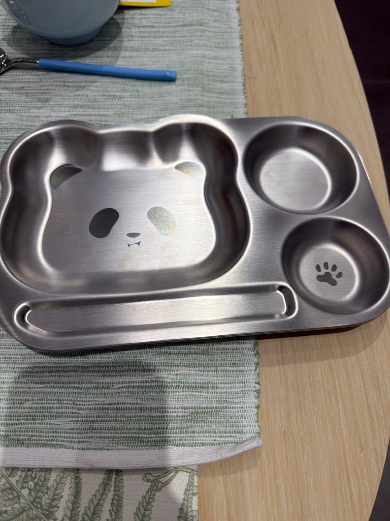 Black & White Children Stainless Steel Plate