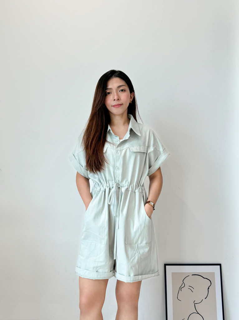 Emma Jumpsuit 懒人穿搭！小个子Polo领美式复古工装风连体裤 （ 4 Colours ）