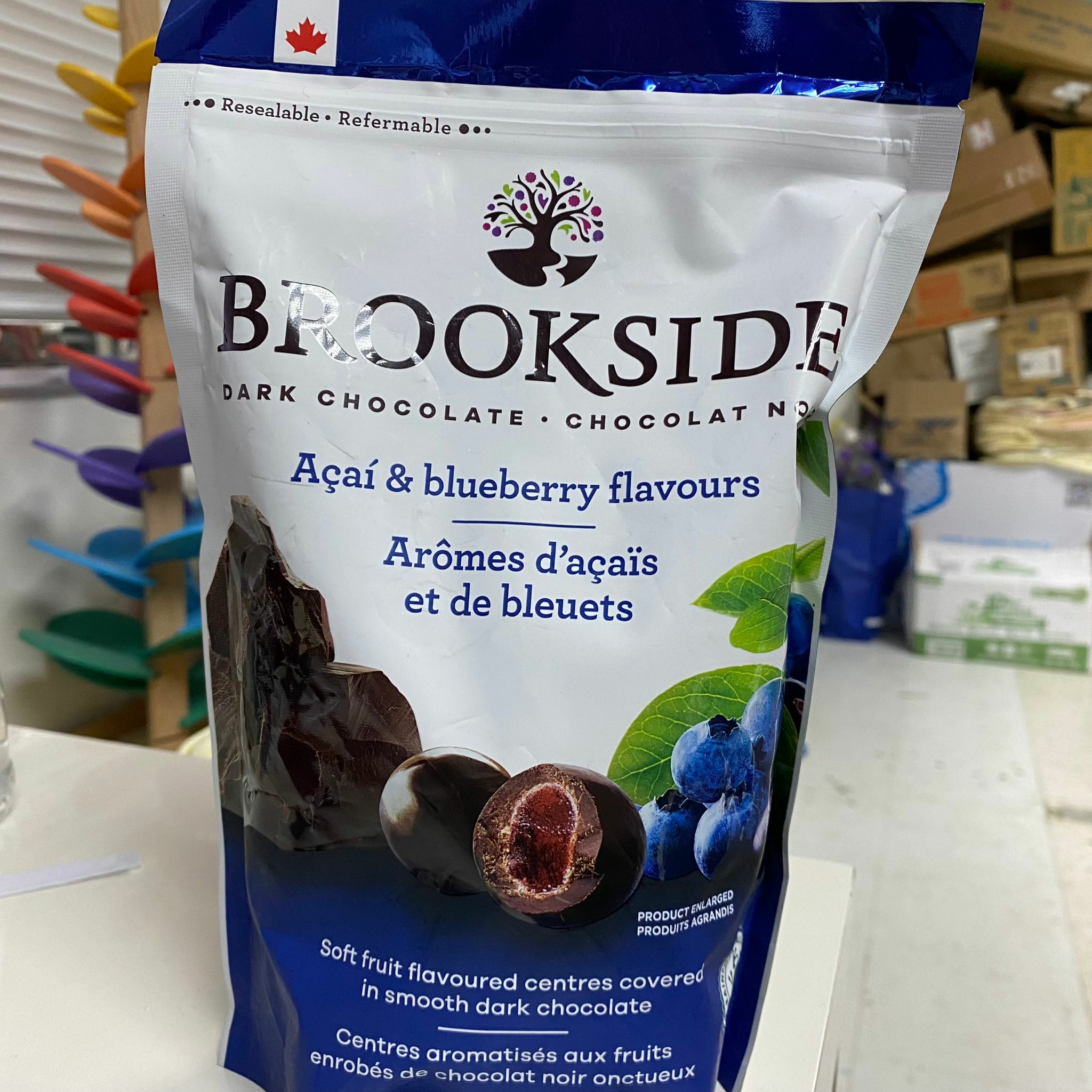 加拿大代購 - Brookside 藍莓芯黑朱古力 850g - 1包 現貨