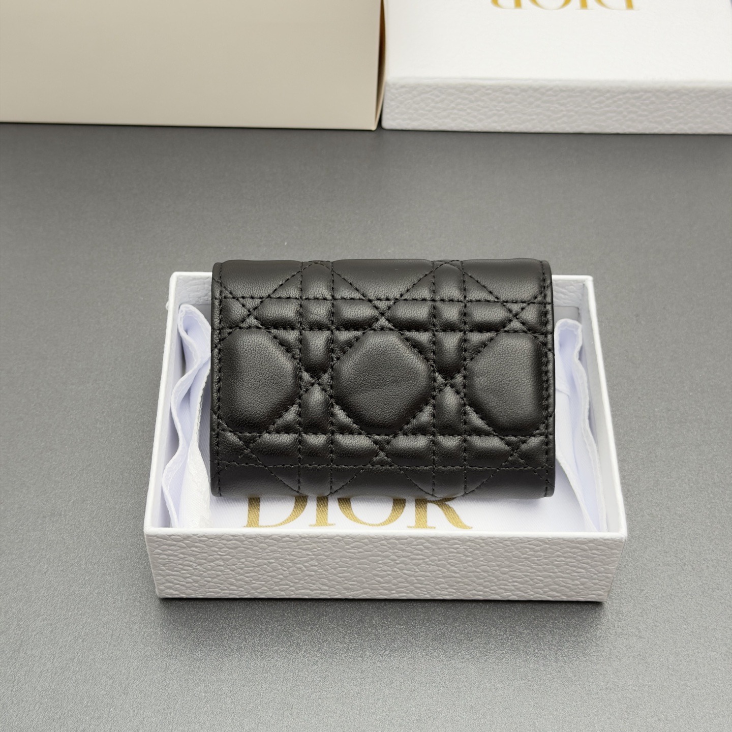 0529 DI**OR Lady Dior Glycine Wallet 藤格紋羊皮銀包 連專櫃禮盒⭕正品級⭕7月中