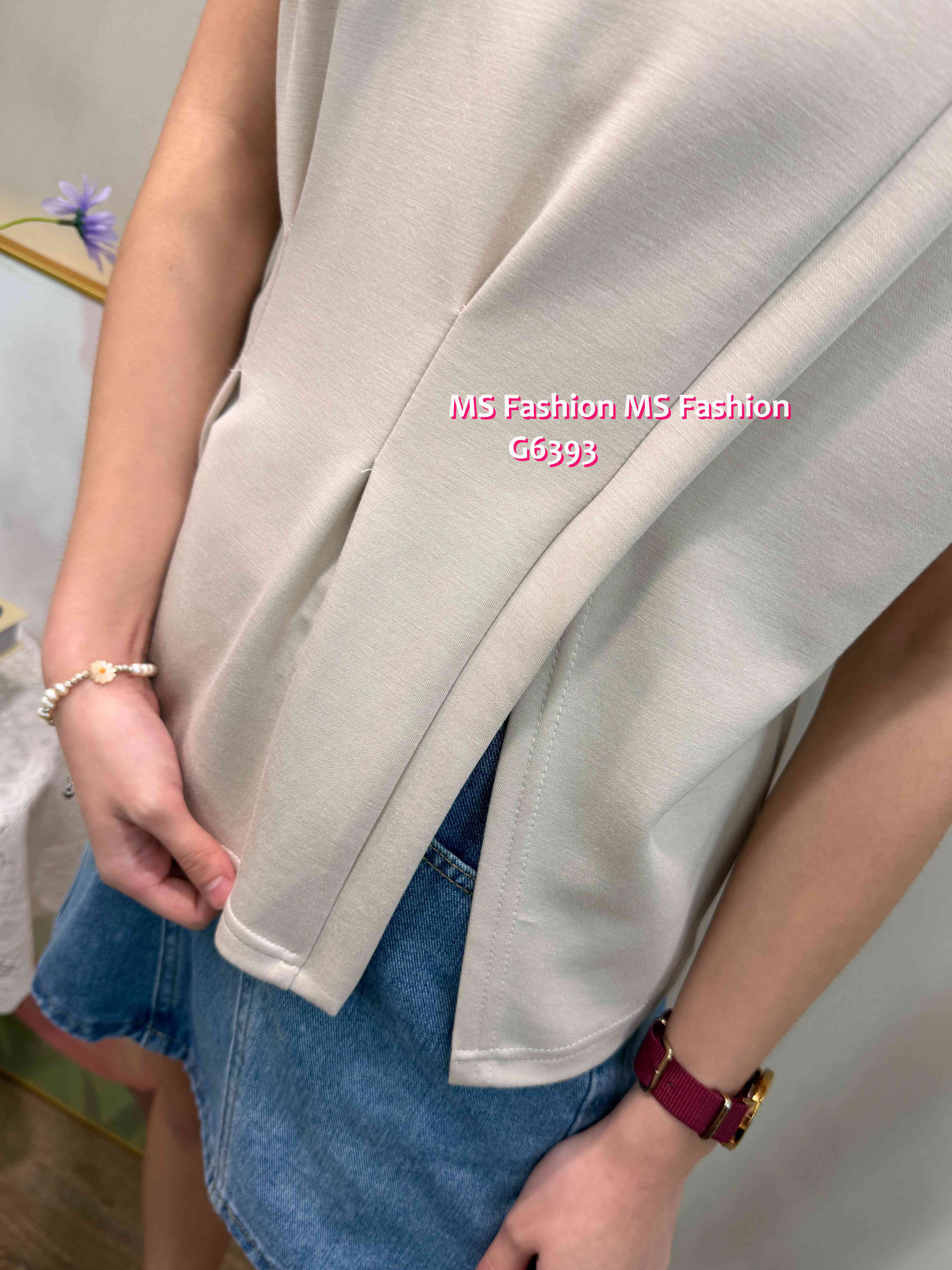 G6393 靚色開叉腳top