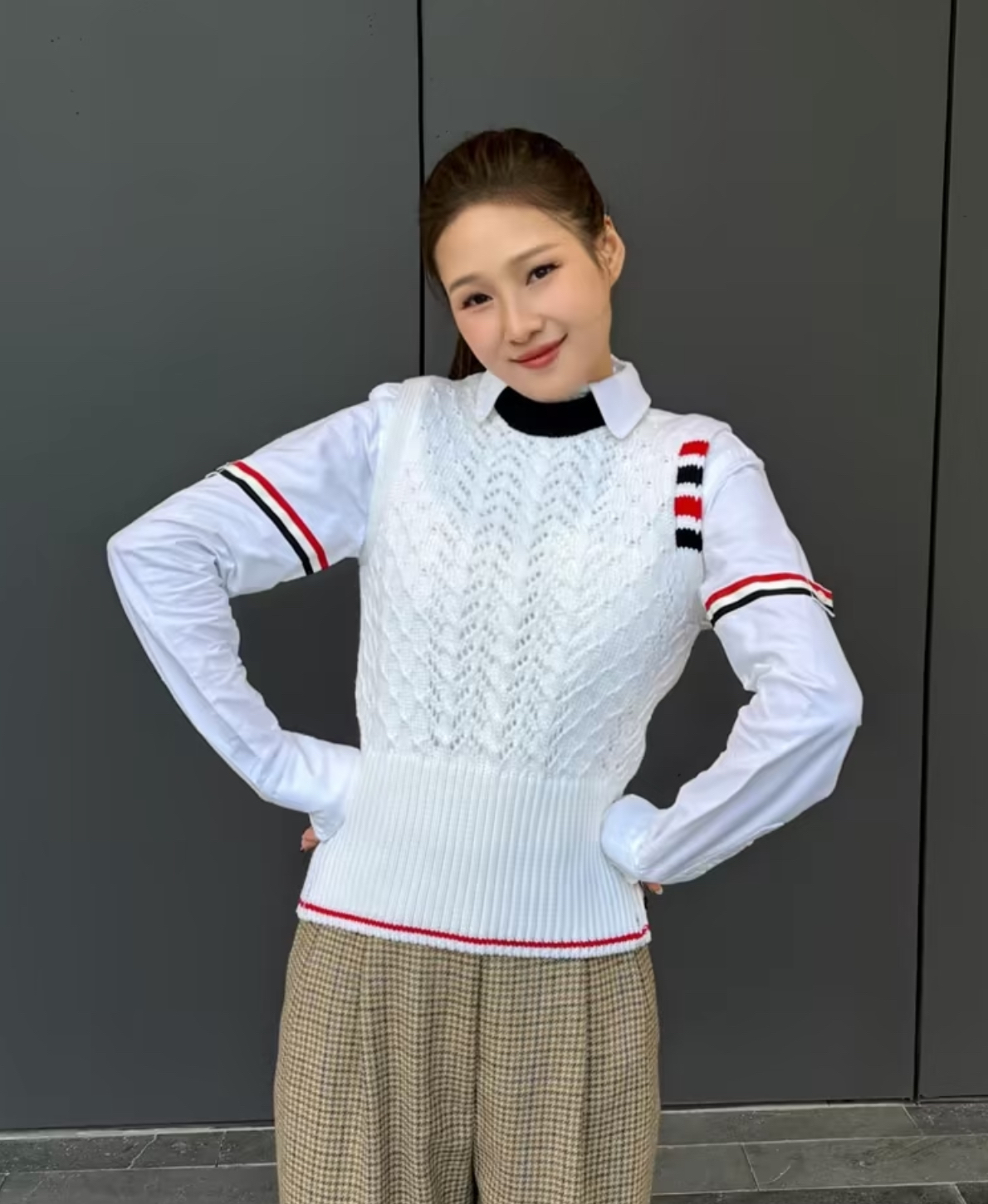 訂貨📮 Thom Browne白色針織冷衫背心 Size 38/40/44/46