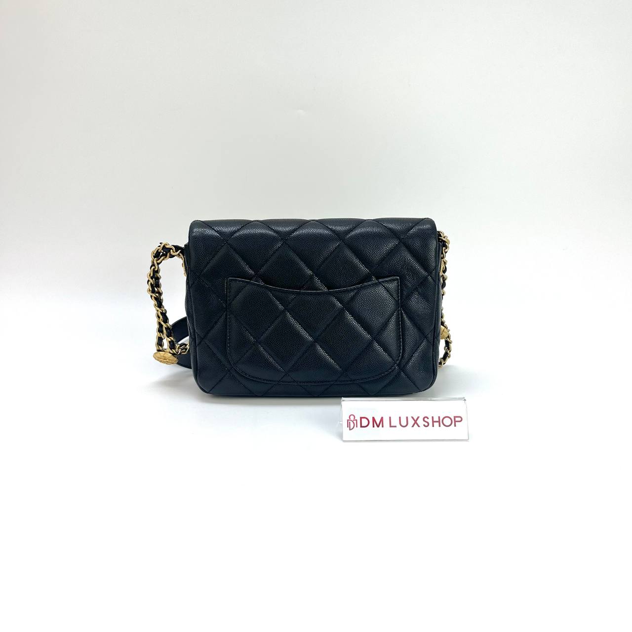 Chanel Black Caviar 22B Flap Bag GHW (Microchip)