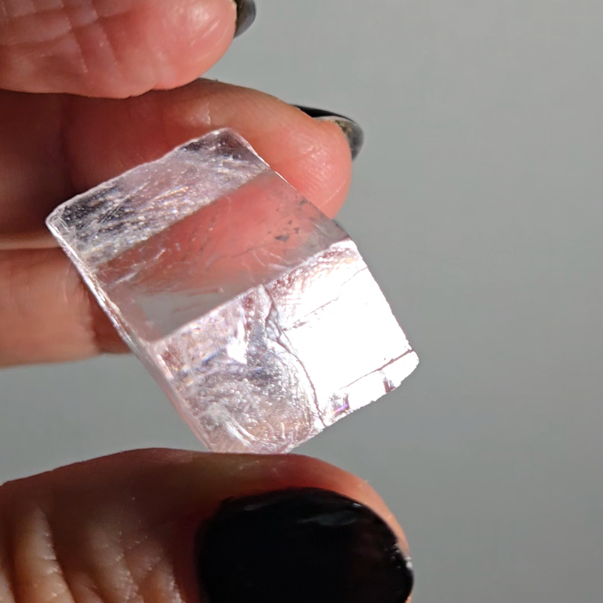 Purple calcite cubes with rainbows, transparency - PC4