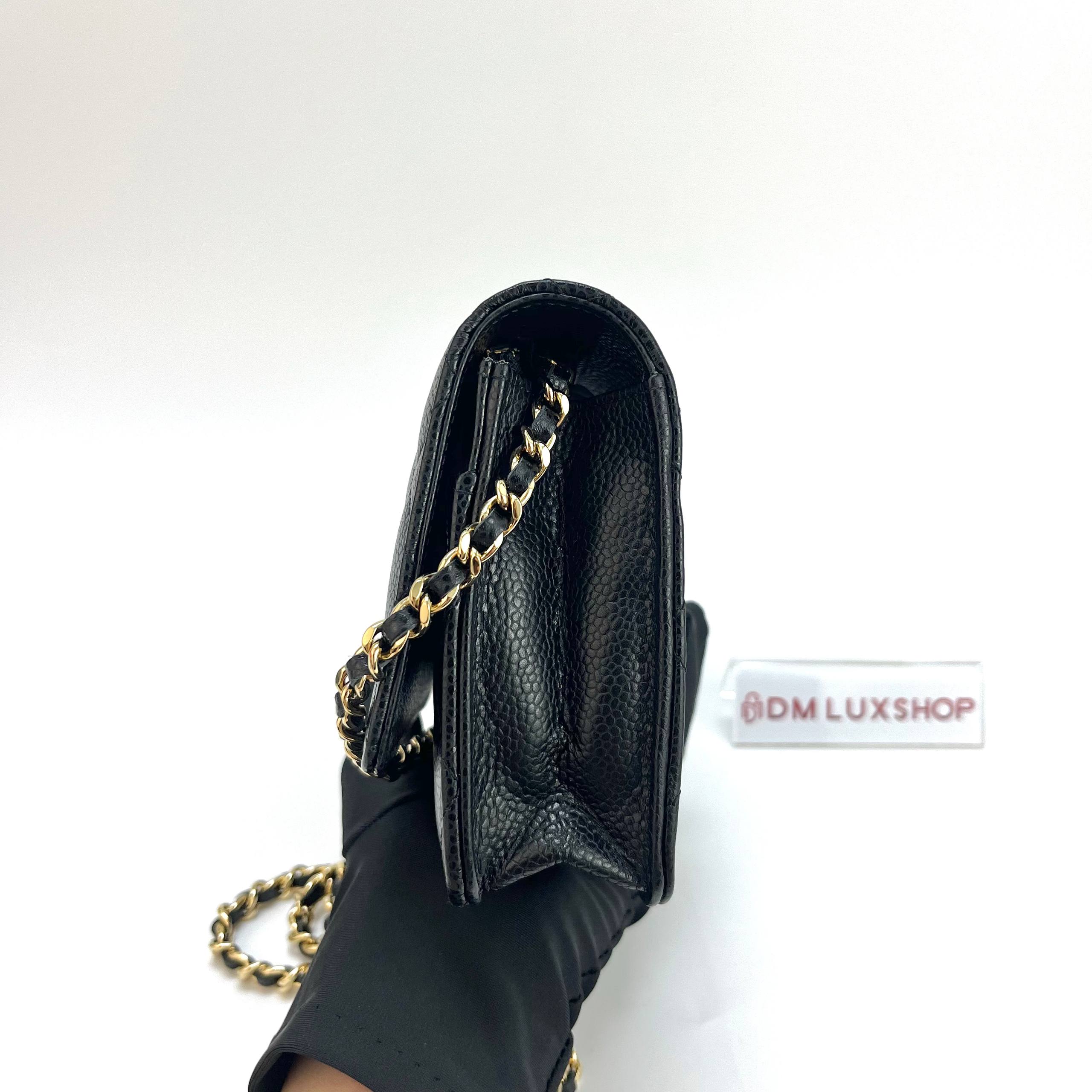 Chanel Black Caviar Calssic WOC GHW (Microchip)