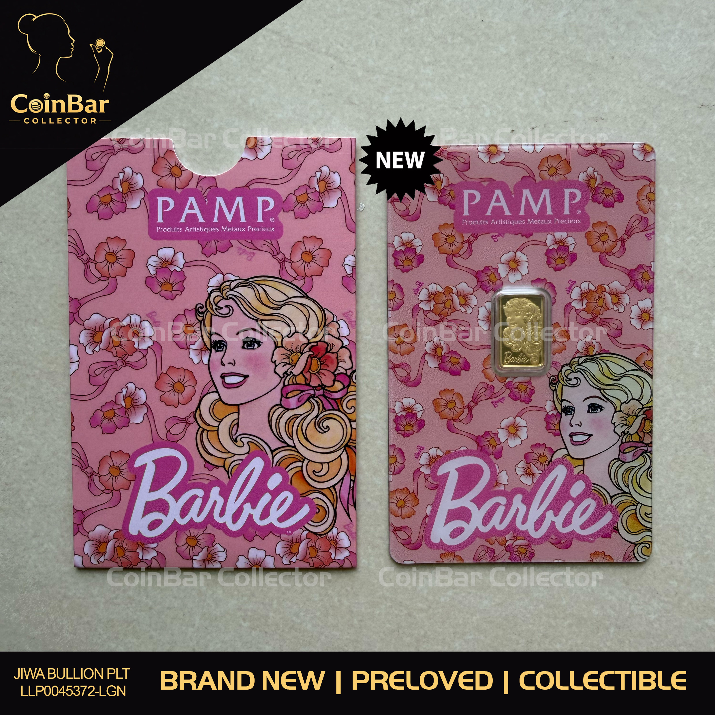 PAMP Barbie V1 1g🇨🇭Swiss Limited Gold bar Emas 999.9 with Sleeve