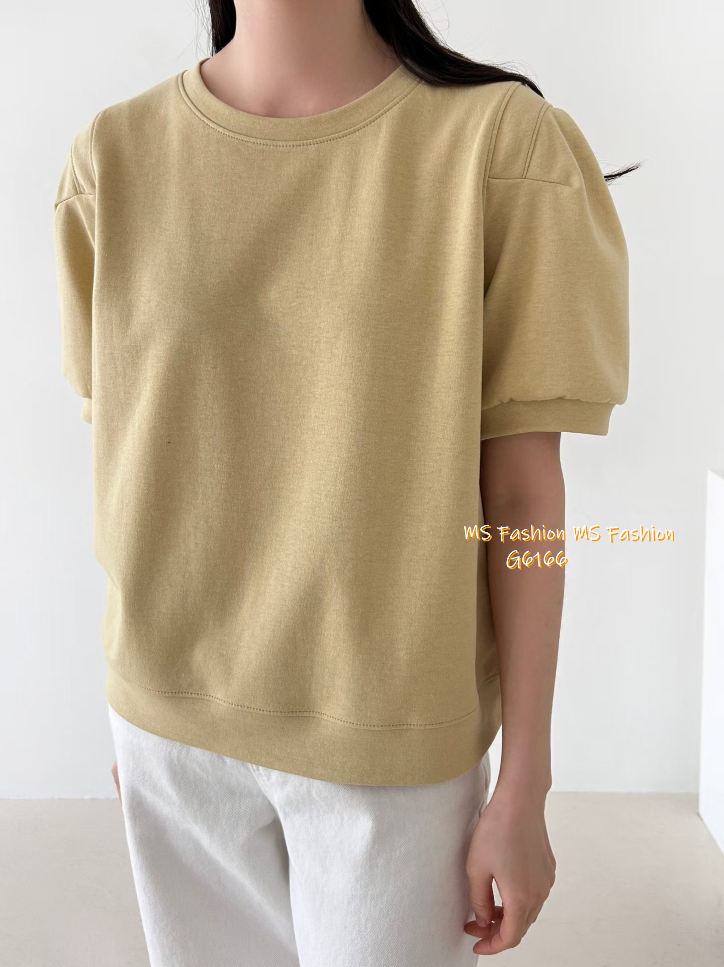 G6166 韓國🇰🇷靚色摺袖top