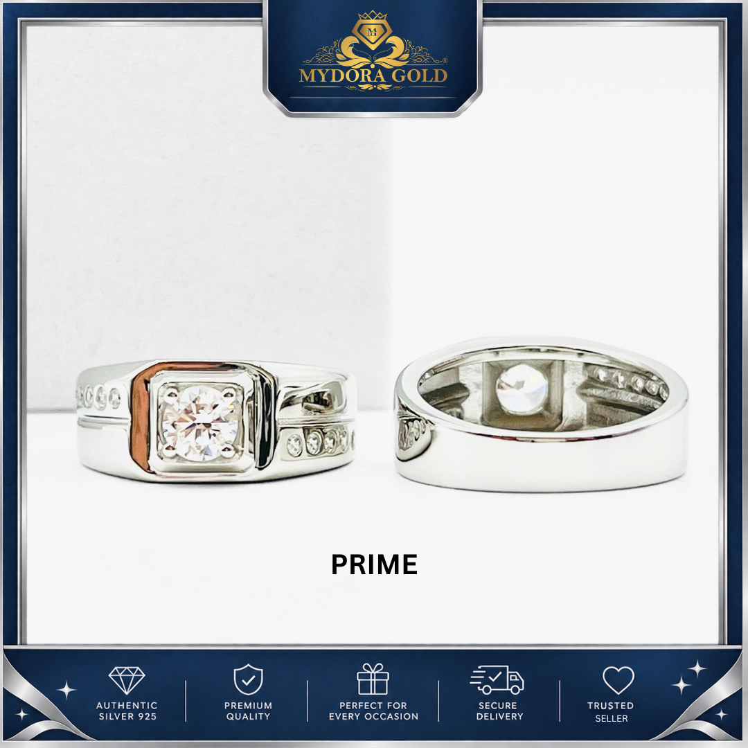 MYDORA 925 Silver Ring - Cincin Regal Edge Collection