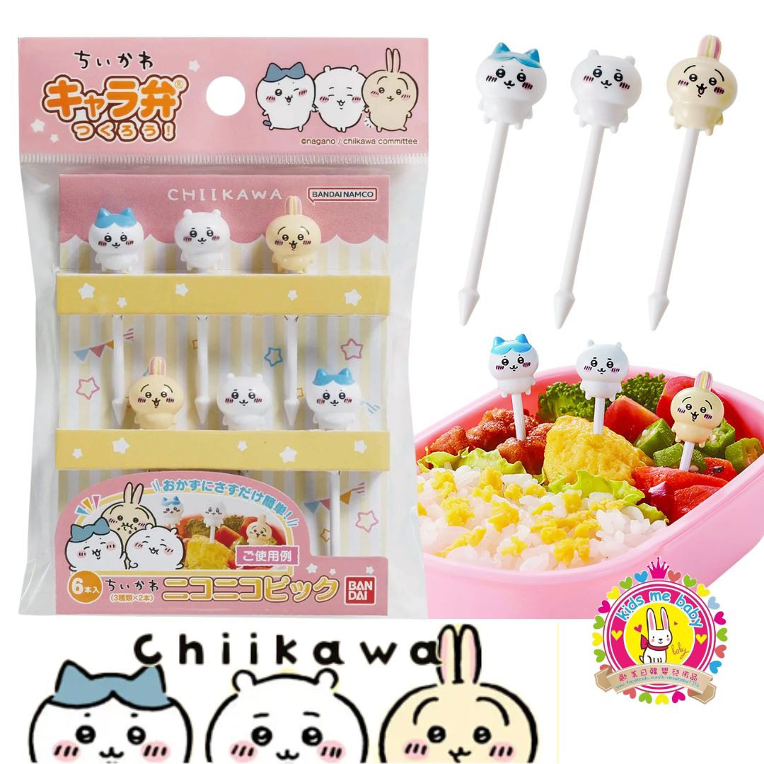 Chiikawa 吉伊卡哇 可重用 便當食物籤 6支裝 ⭐