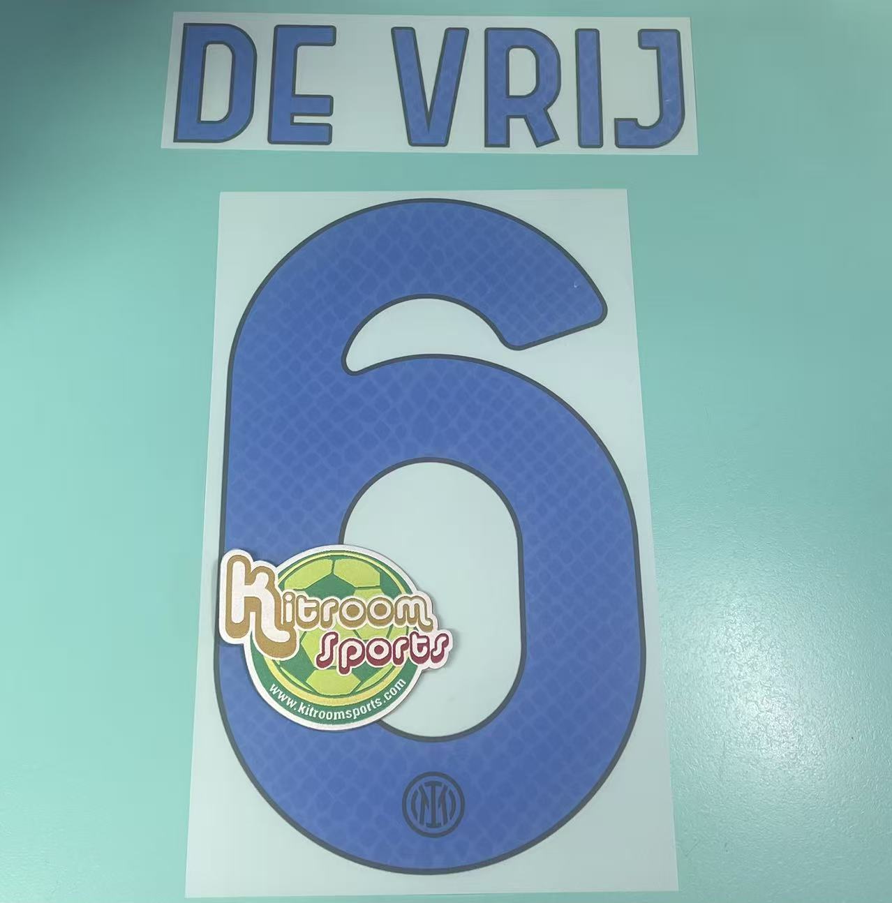 2021-22 Inter Milan Away Nameset #6 DE VRIJ