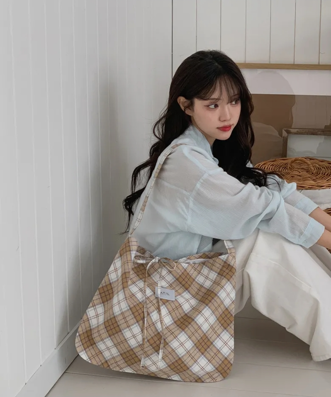 Atil Studio Cozy Check Shoulder Bag