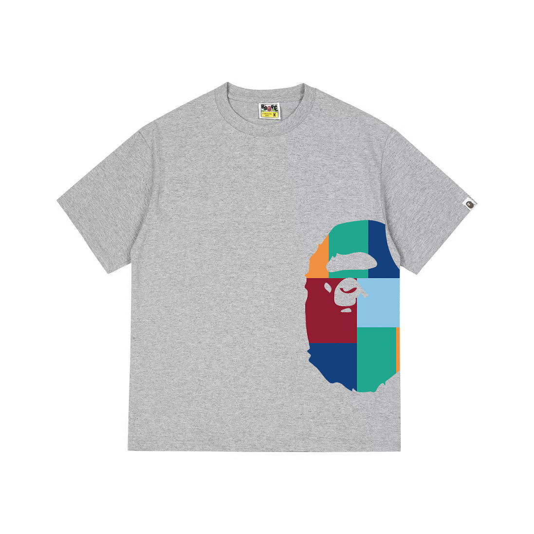 Bape Color Block Side Big Ape Head Tee