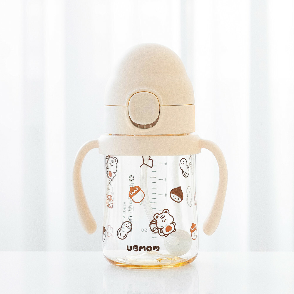 UBMOM 特別版秋楓賞栗系列PPSU吸管杯 (200ml) -原裝配彈蓋帶重力球及直飲管