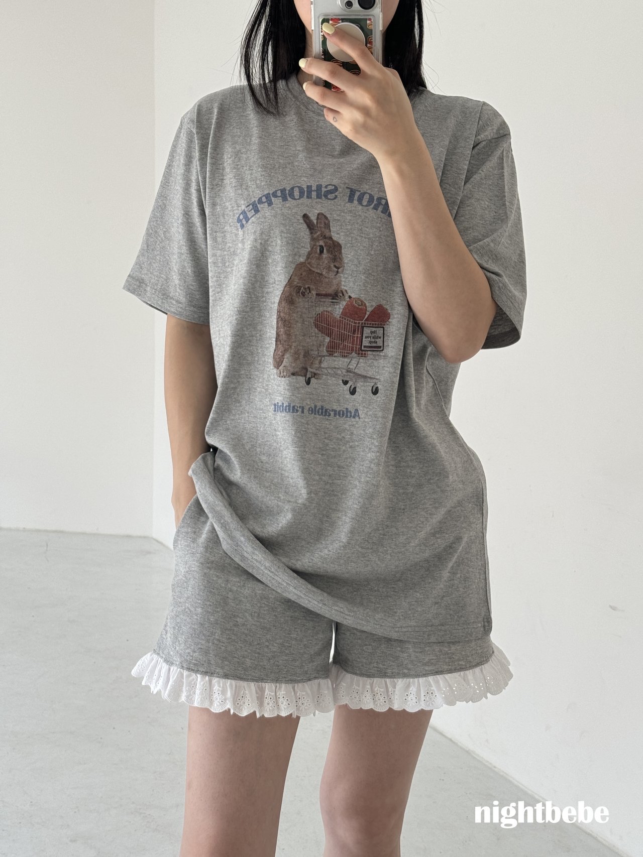 Nightbebe | 親子Tee(Dark grey M100-110/Adult)