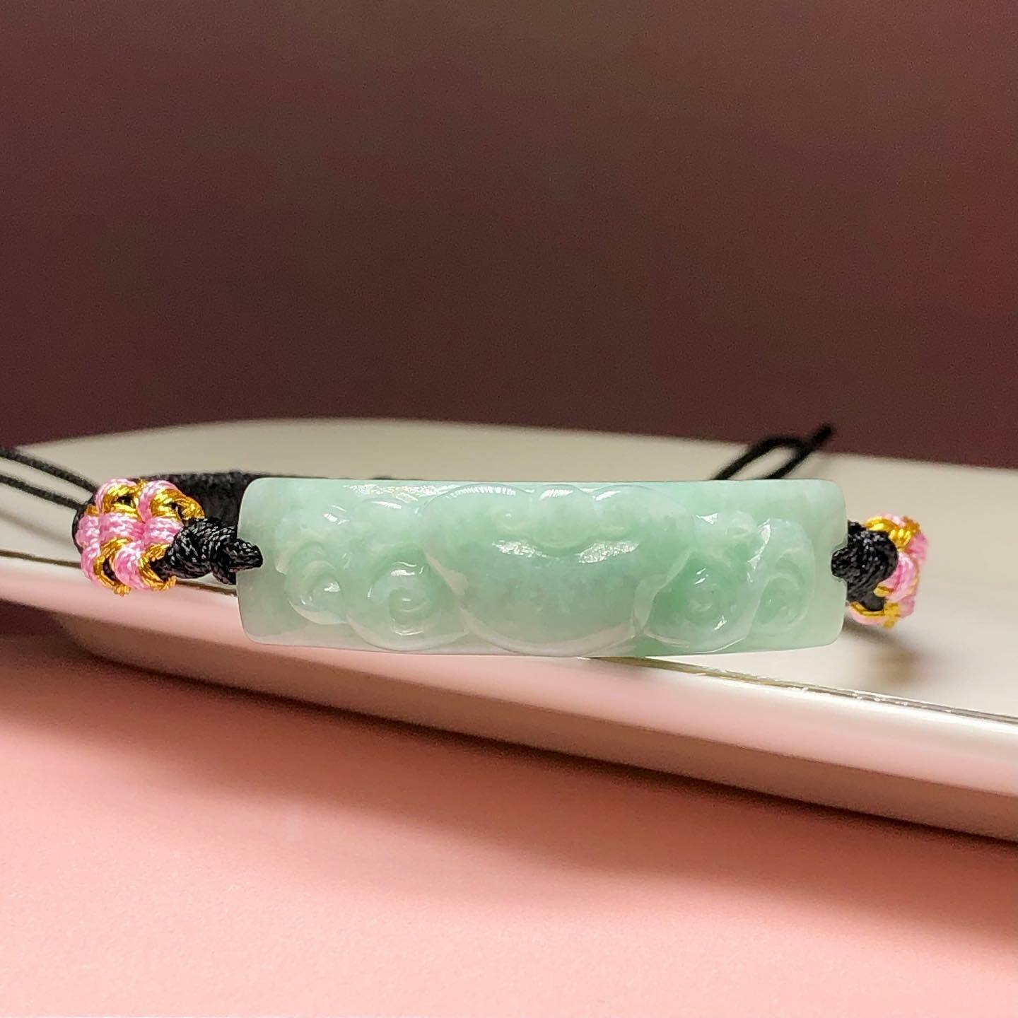 翡翠如意手牌配可調手繩