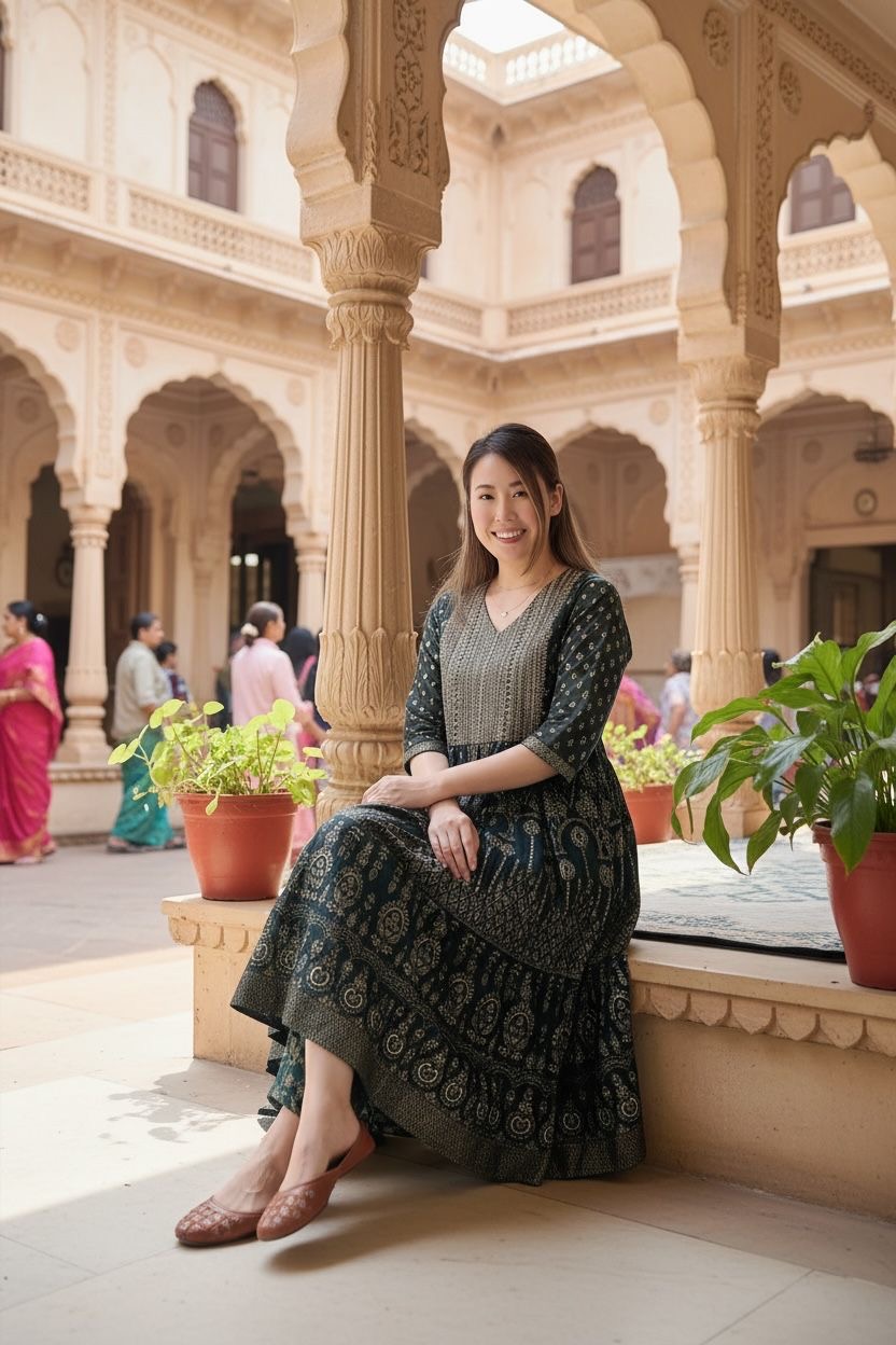 Forest Green Fake 2-layer Mid-sleeve OP 49" #1001