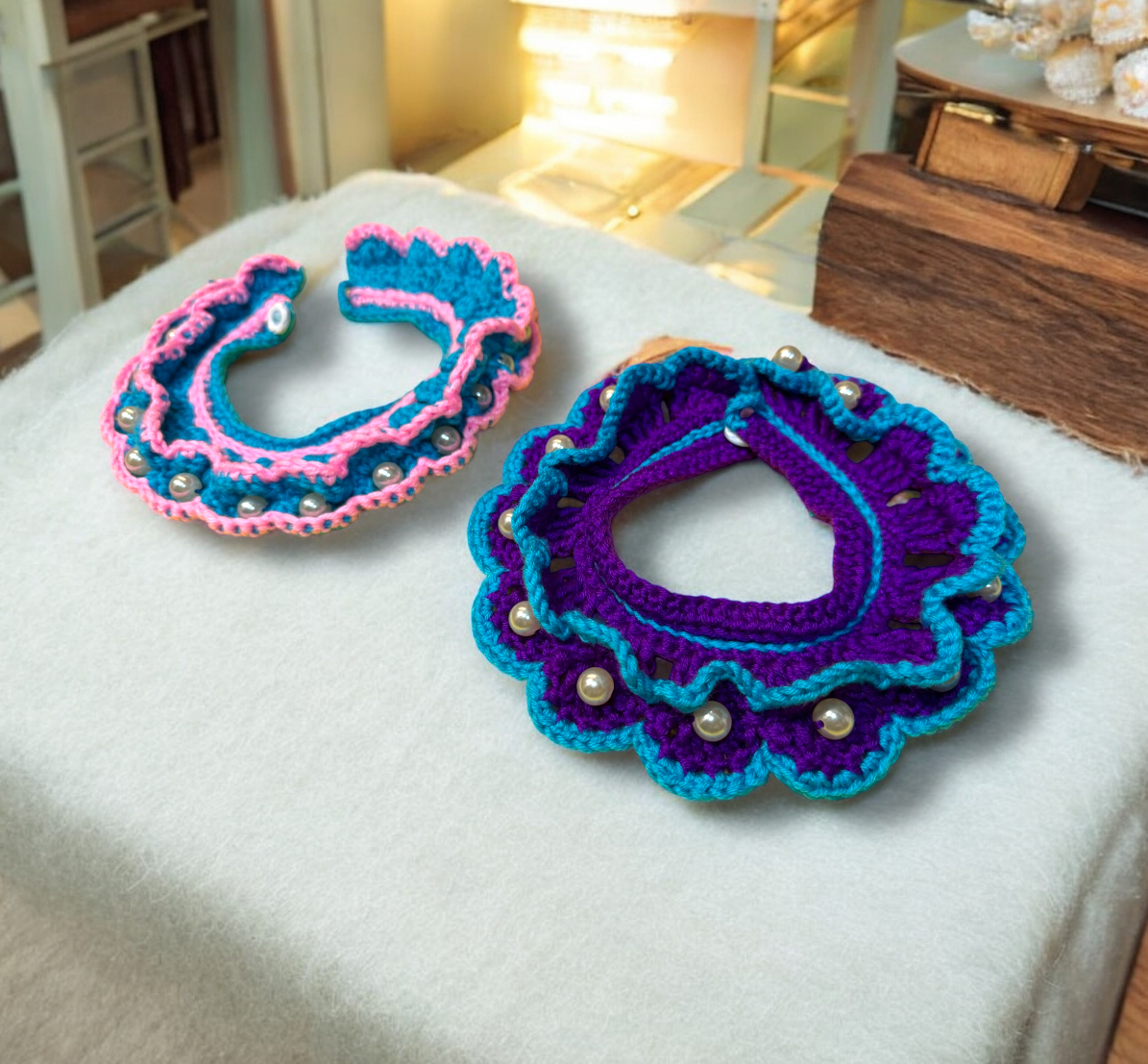 手作毛冷 寵物編織頸飾 特價🐾