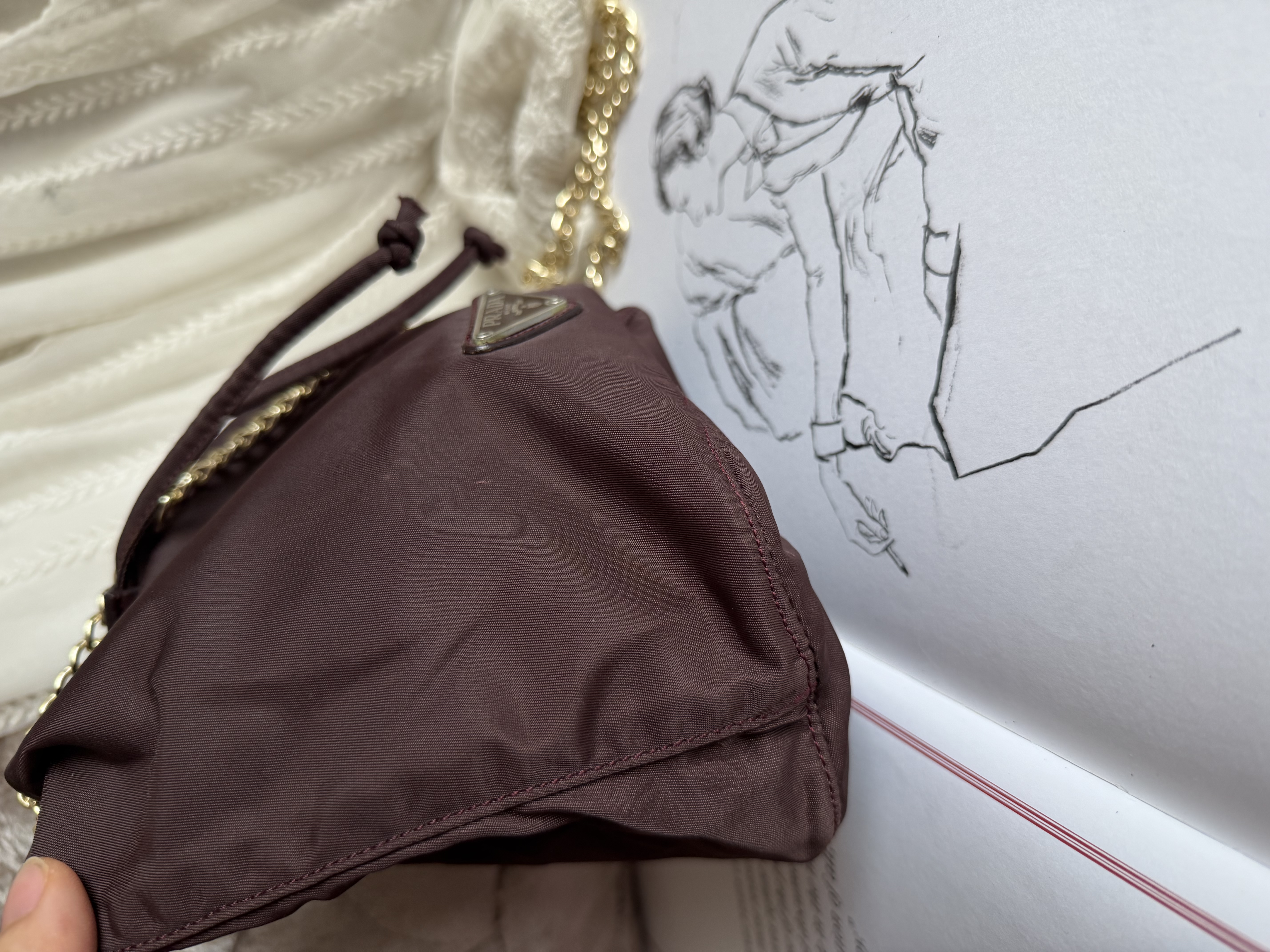 Vintage Prada burgundy Bucket