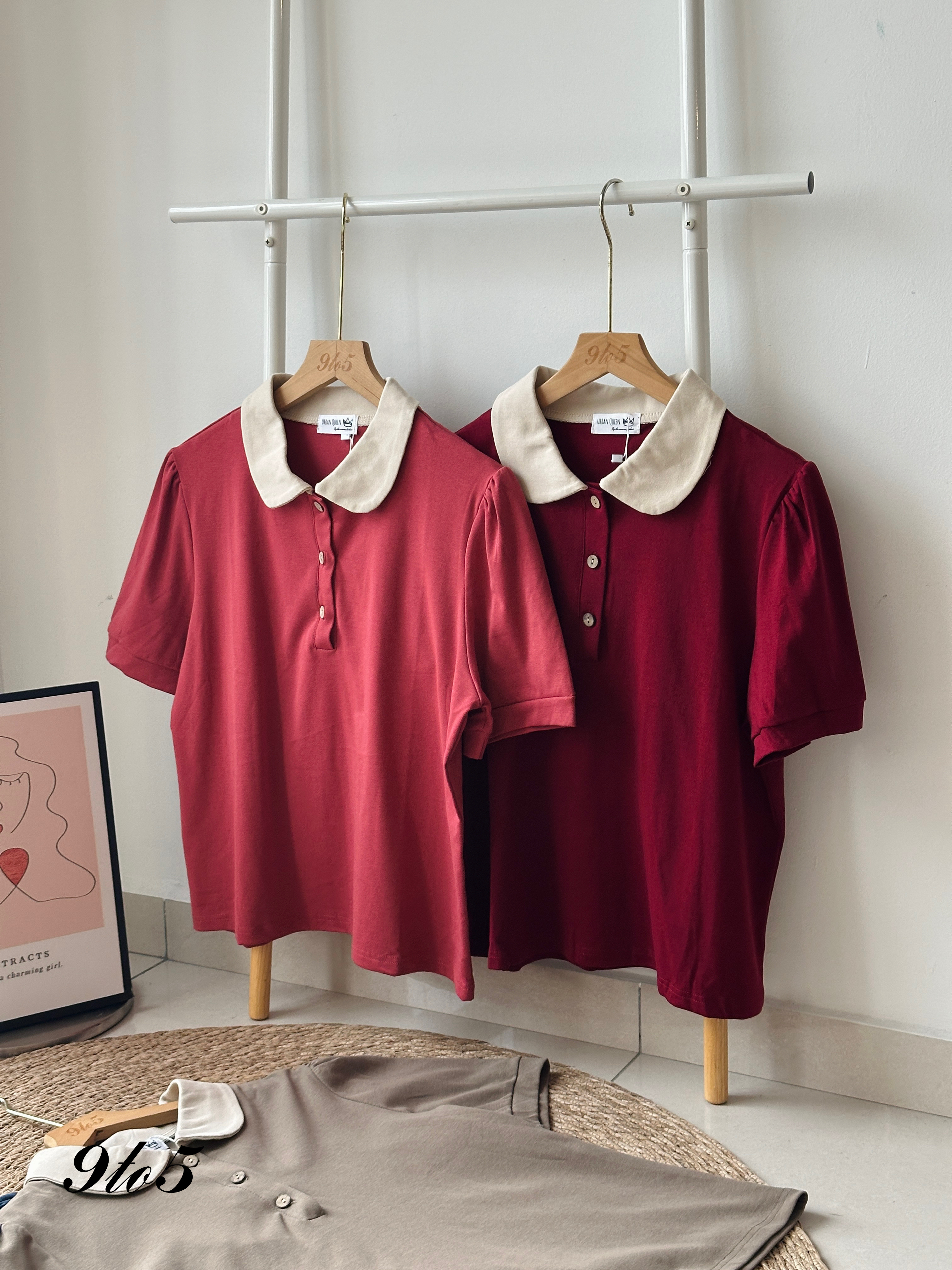 T3956 Puff Sleeve Polo Tee - 4 Colors