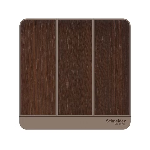 施耐德 AvatarOn 胡桃木 3位雙控 帶指示燈 開關掣
