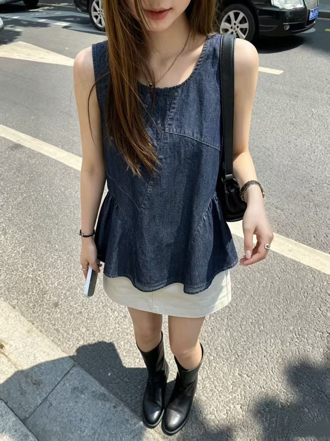 牛仔布背心