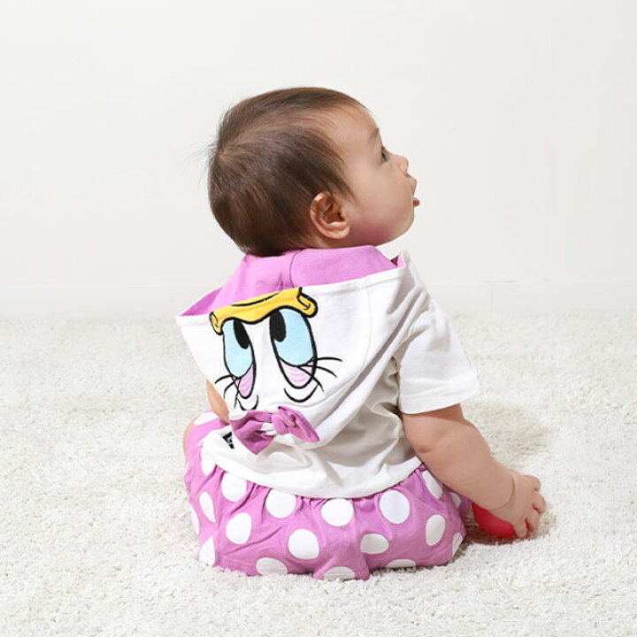 🇯🇵預訂 日本直送🇯🇵Babydoll x Disney兩色人物造型連帽短袖包屁裙