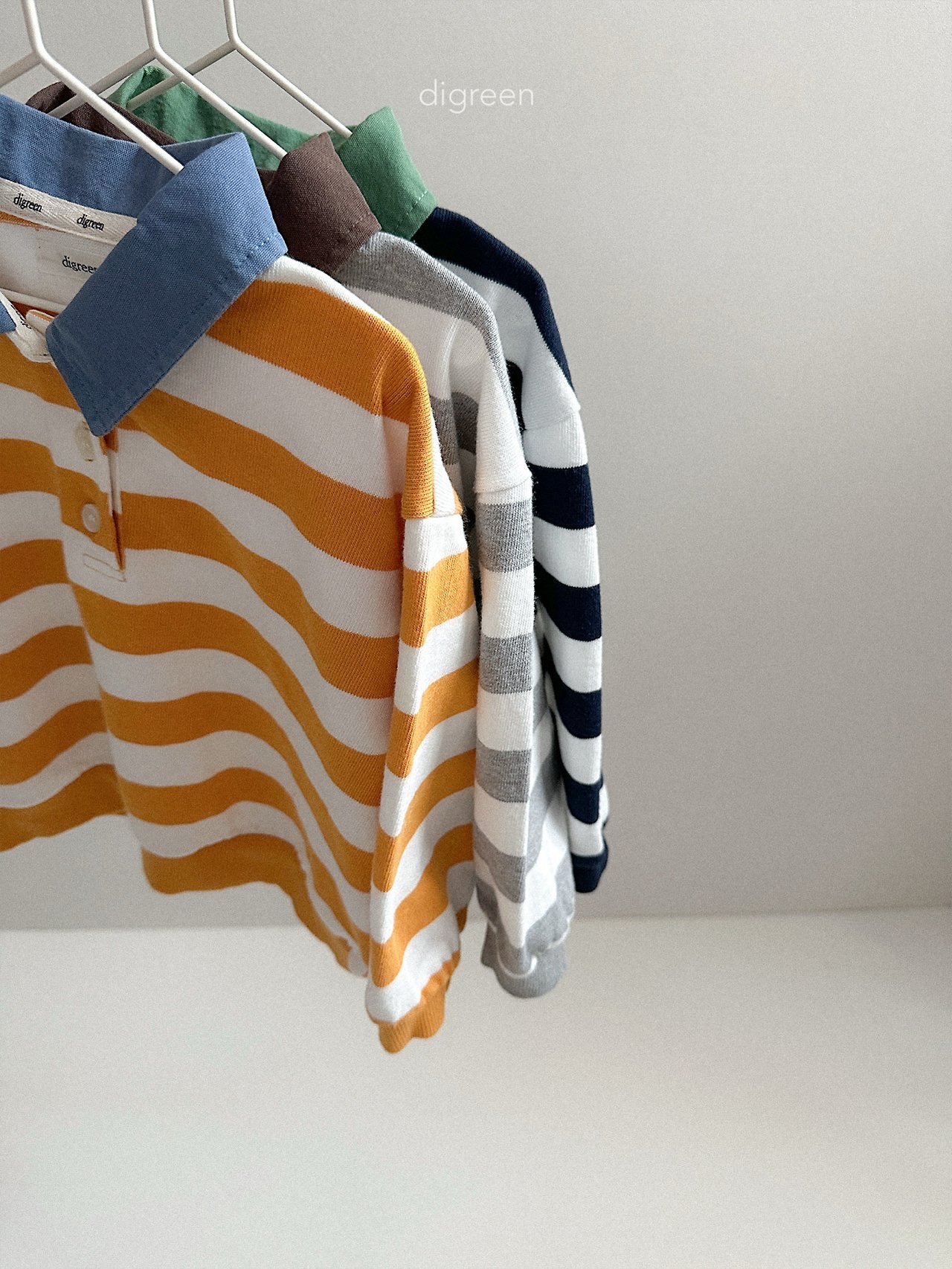 Digreen | striped collar mtm 