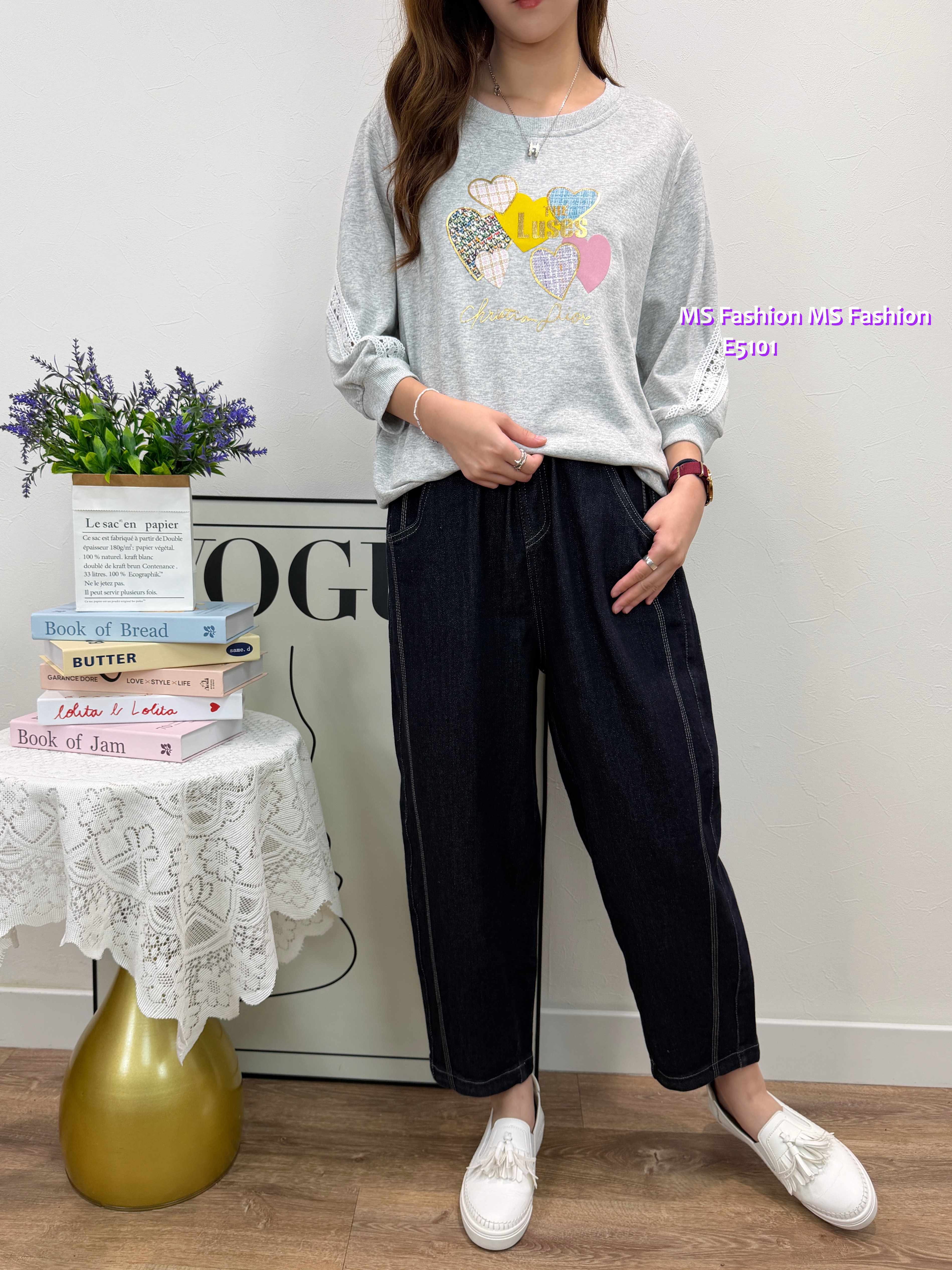 E5101 彩心print top