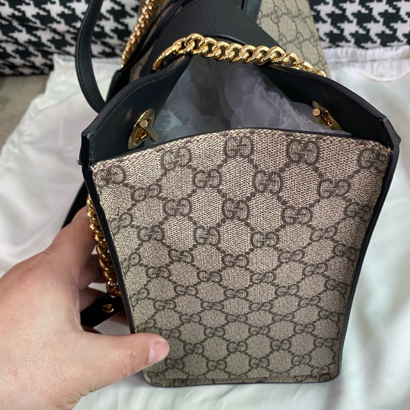【預訂貨品】GUCCI老花黑邊tote bag