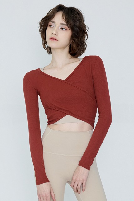 【Two-way wear】預購_DEVI-T0041 Curve Wrap Crop Top by Devi wear