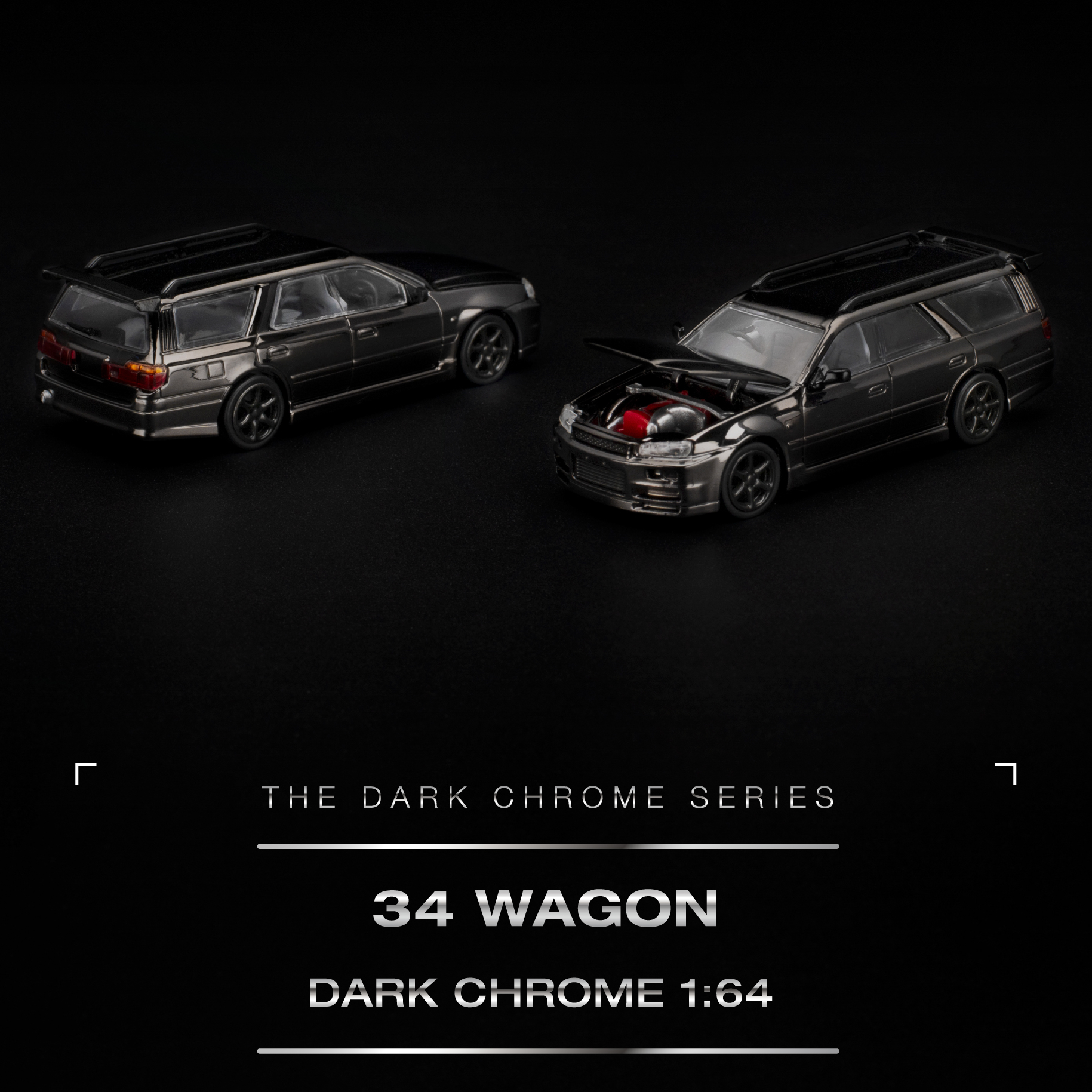 Pre Order - POP RACE ( PRDC018 ) R34 WAGON DARK CHROME ｜ POPRACE 預訂優惠價 $120