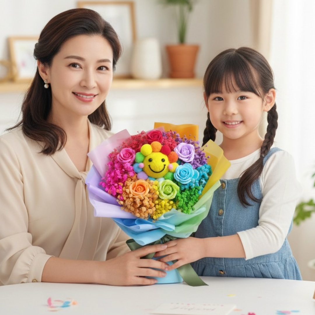  👉🏻乾👈🏻丨2026母親節花束丨母親節花束丨永不凋謝花束丨乾花花束丨中花束丨打卡花束丨笑哈哈花束丨母親節乾花束