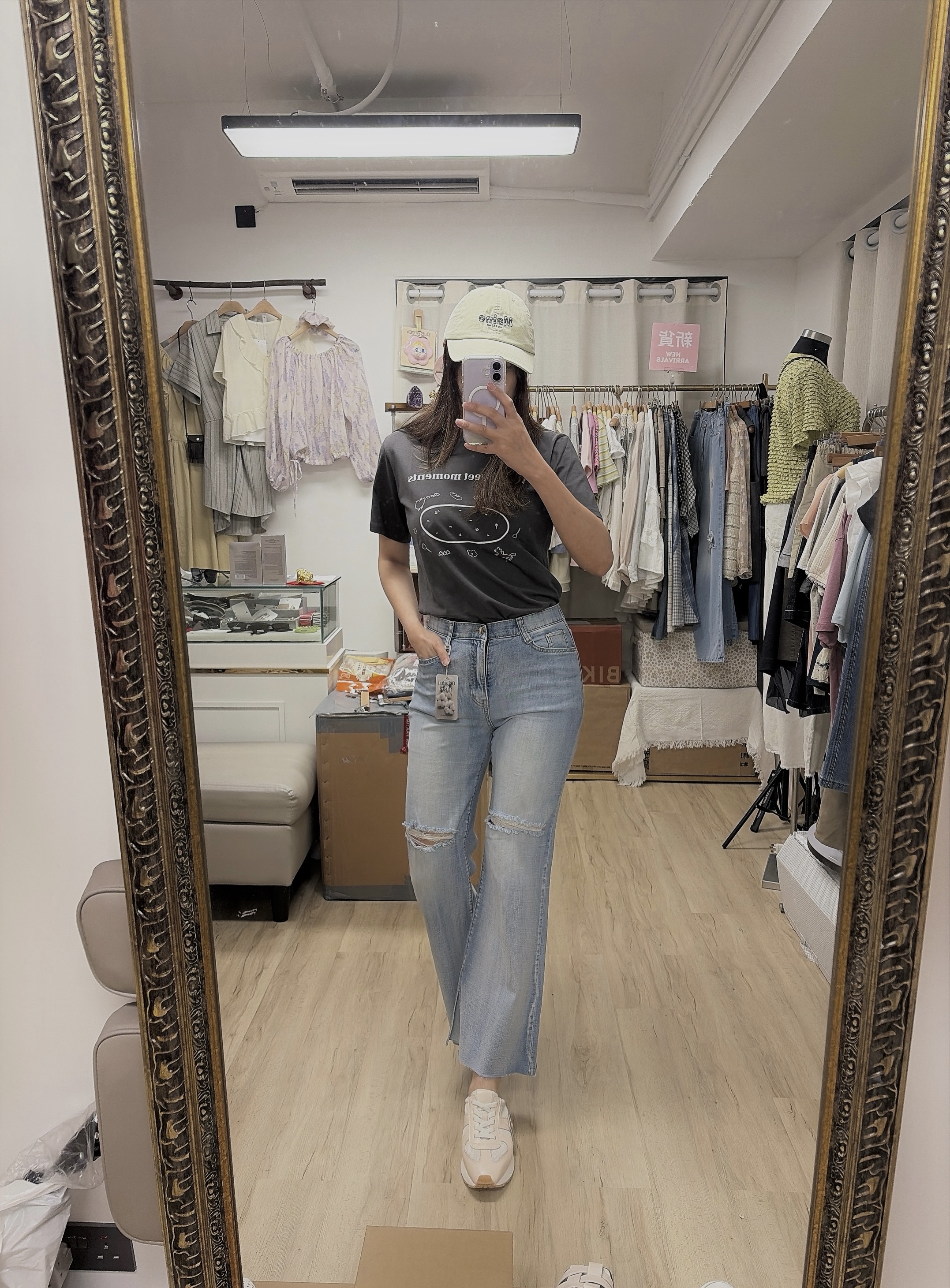 L size 修身彈性9分jeans 